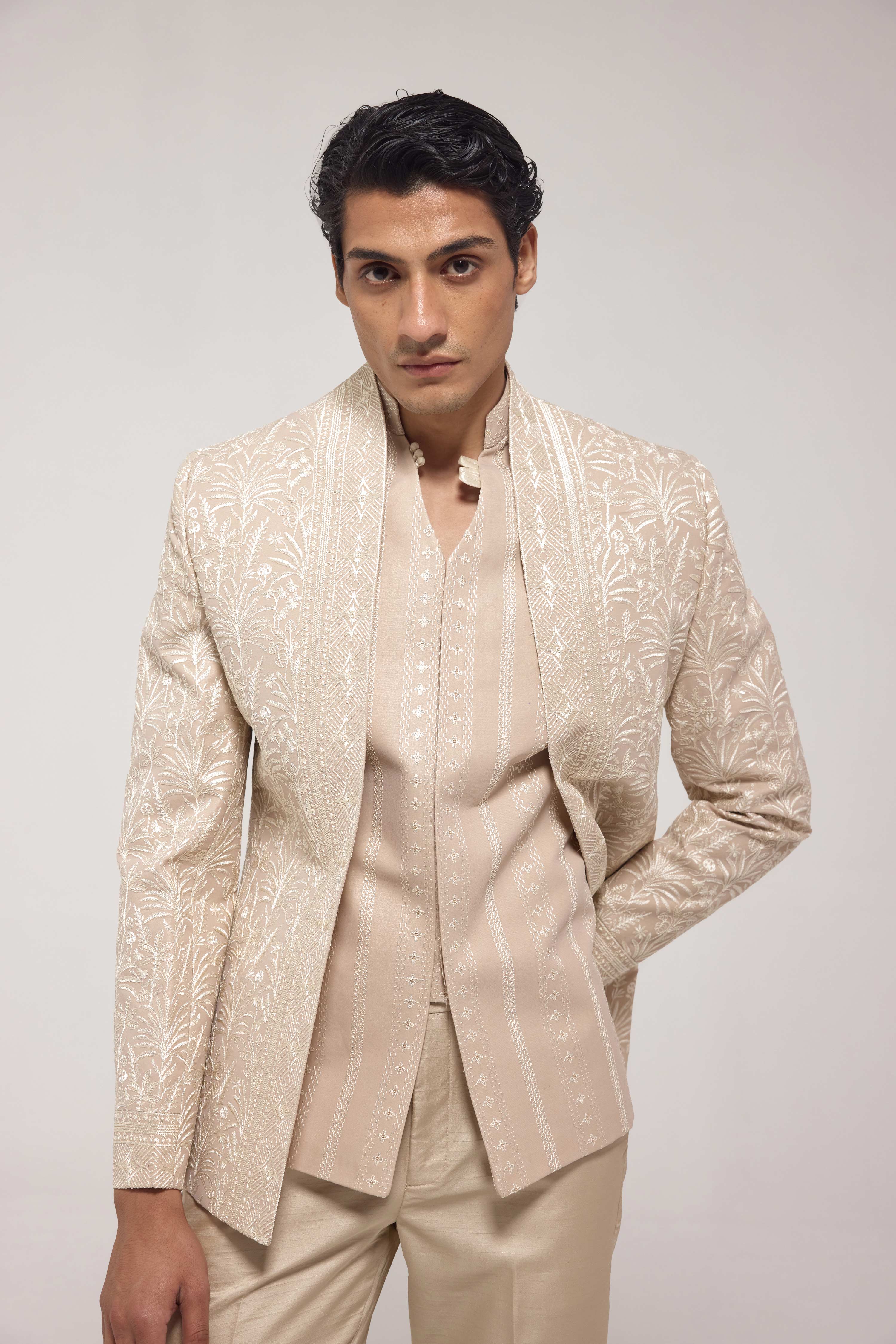 Threadwork Indo Western Jacket Set