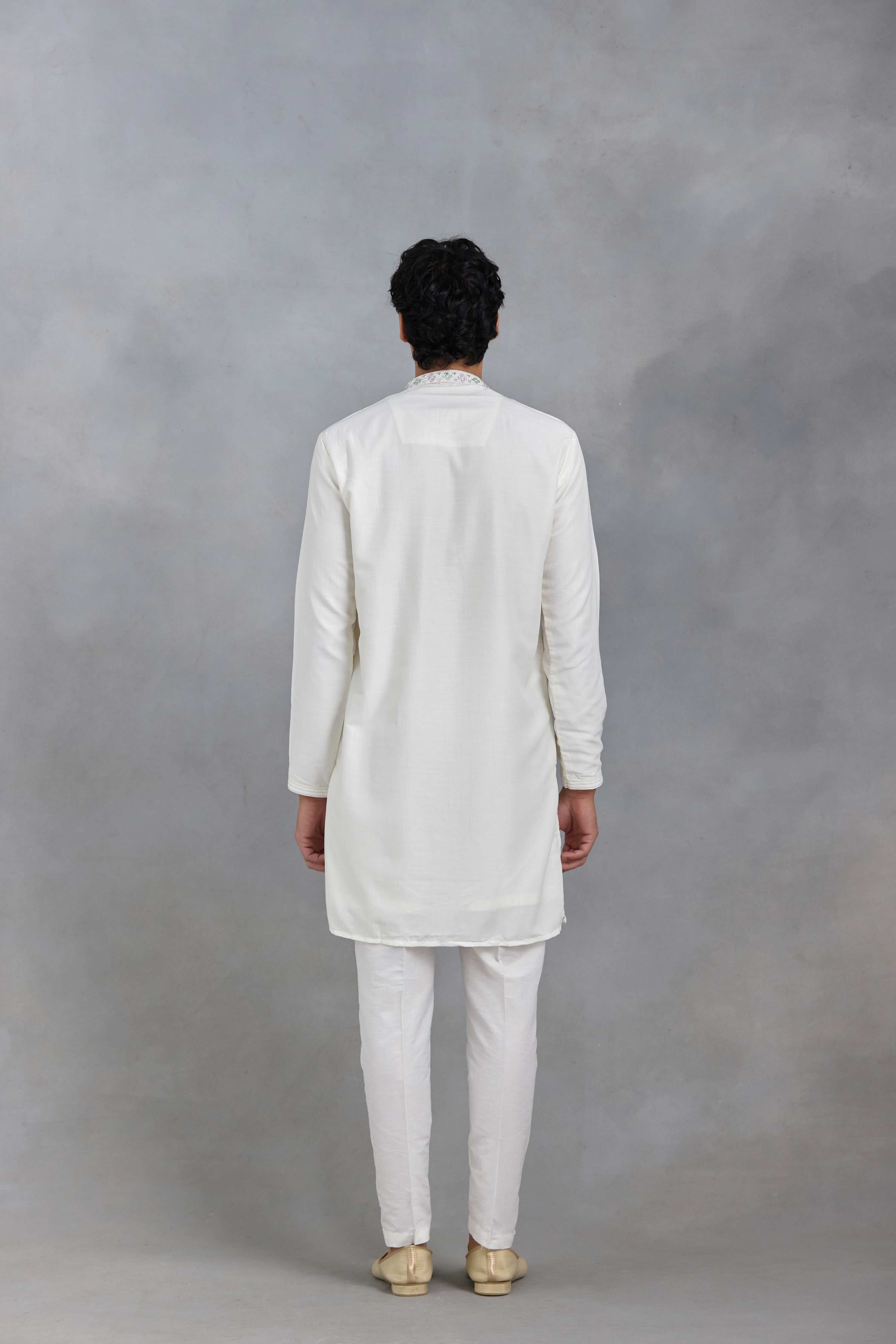 Ivory Cotton Silk Kurta Set