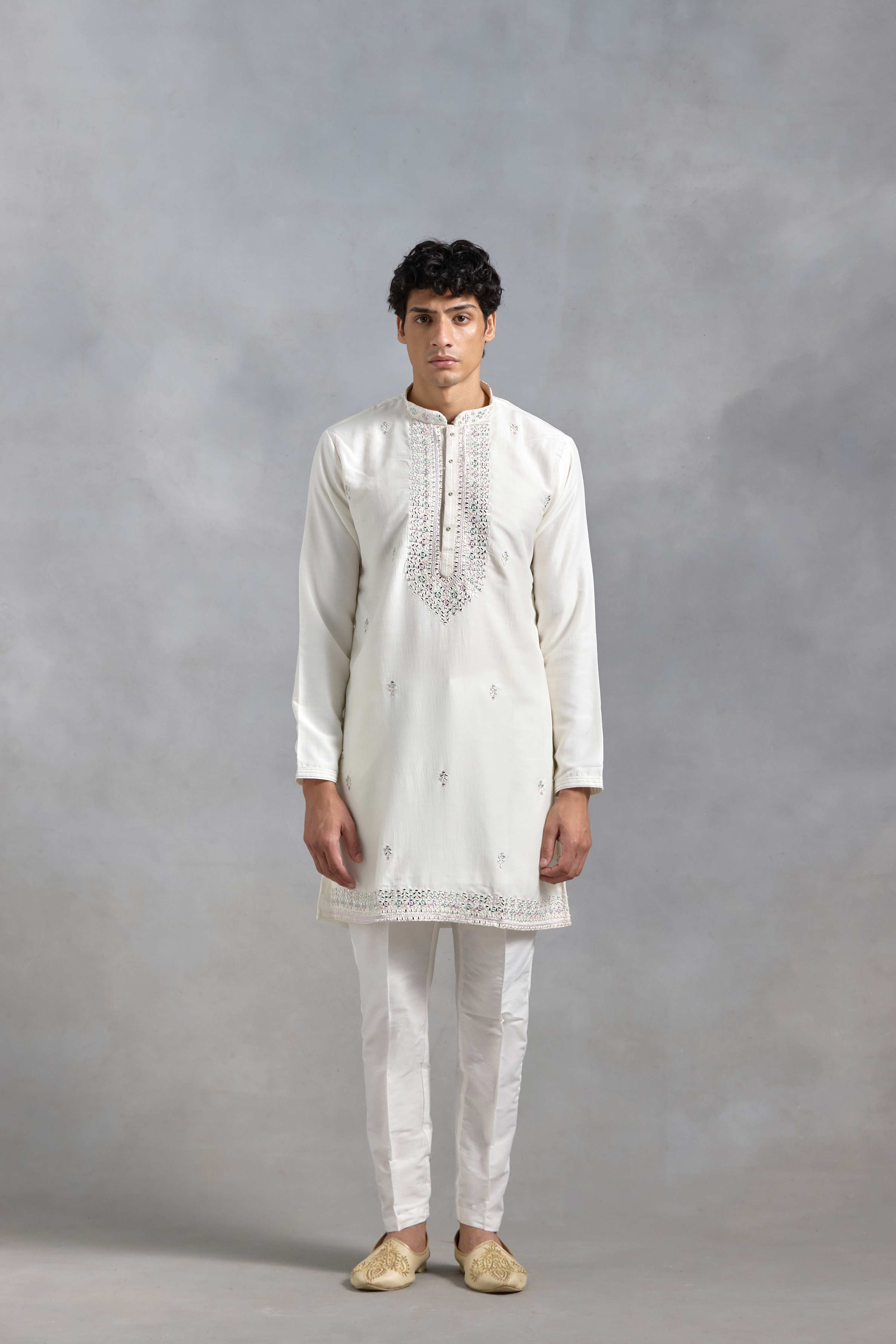 Ivory Cotton Silk Kurta Set