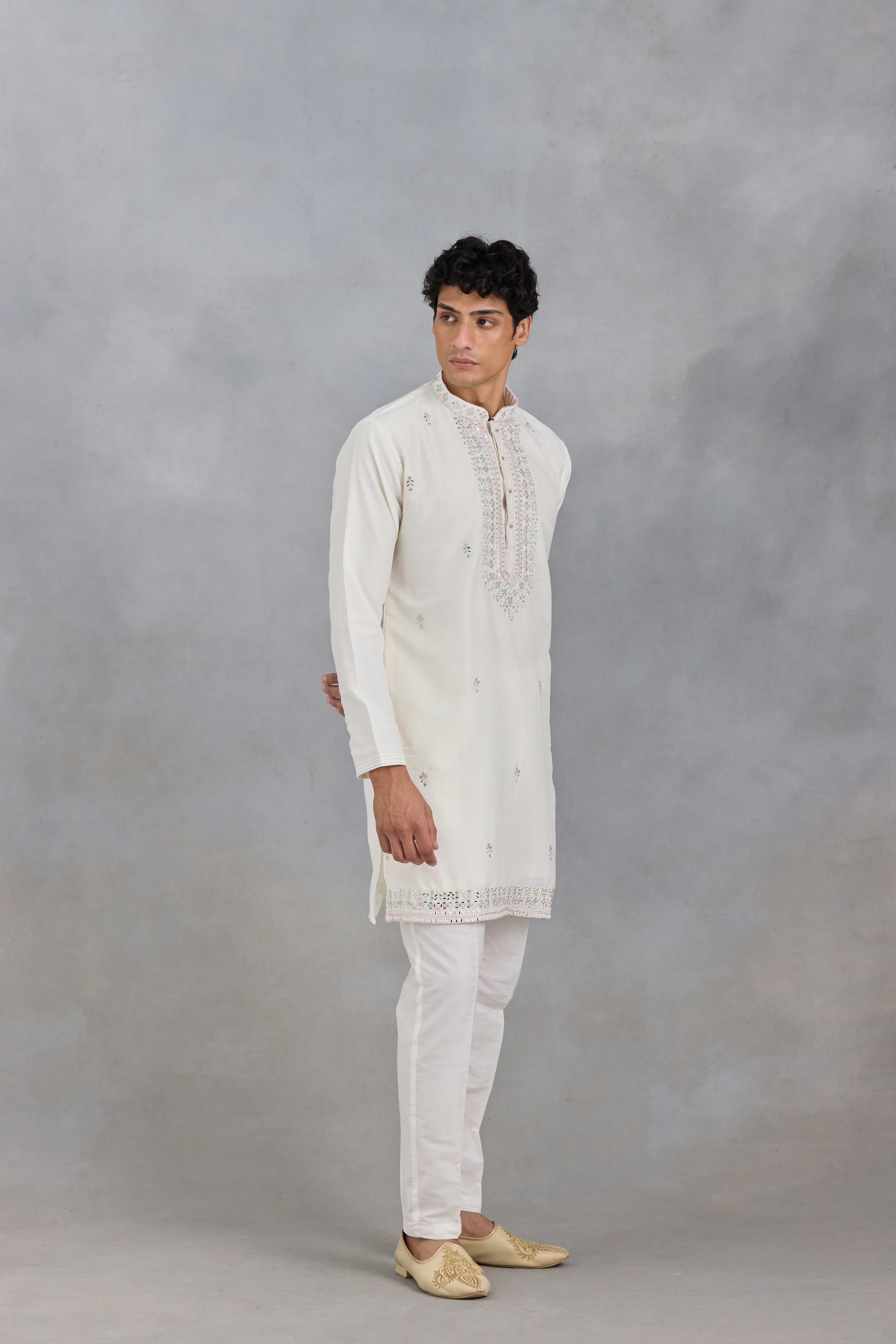 Ivory Cotton Silk Kurta Set