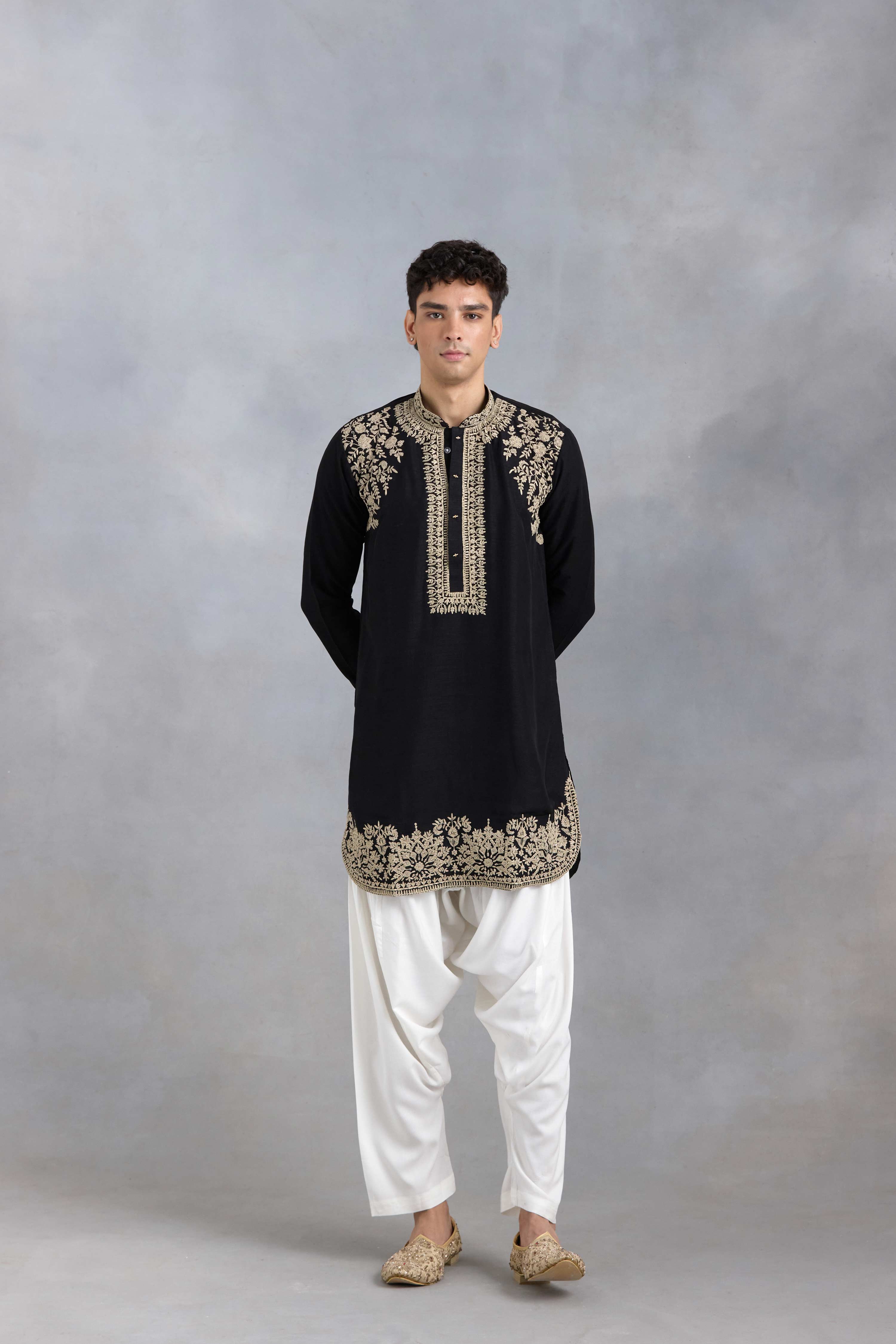 Black embroidered Kurta-Salwar Set
