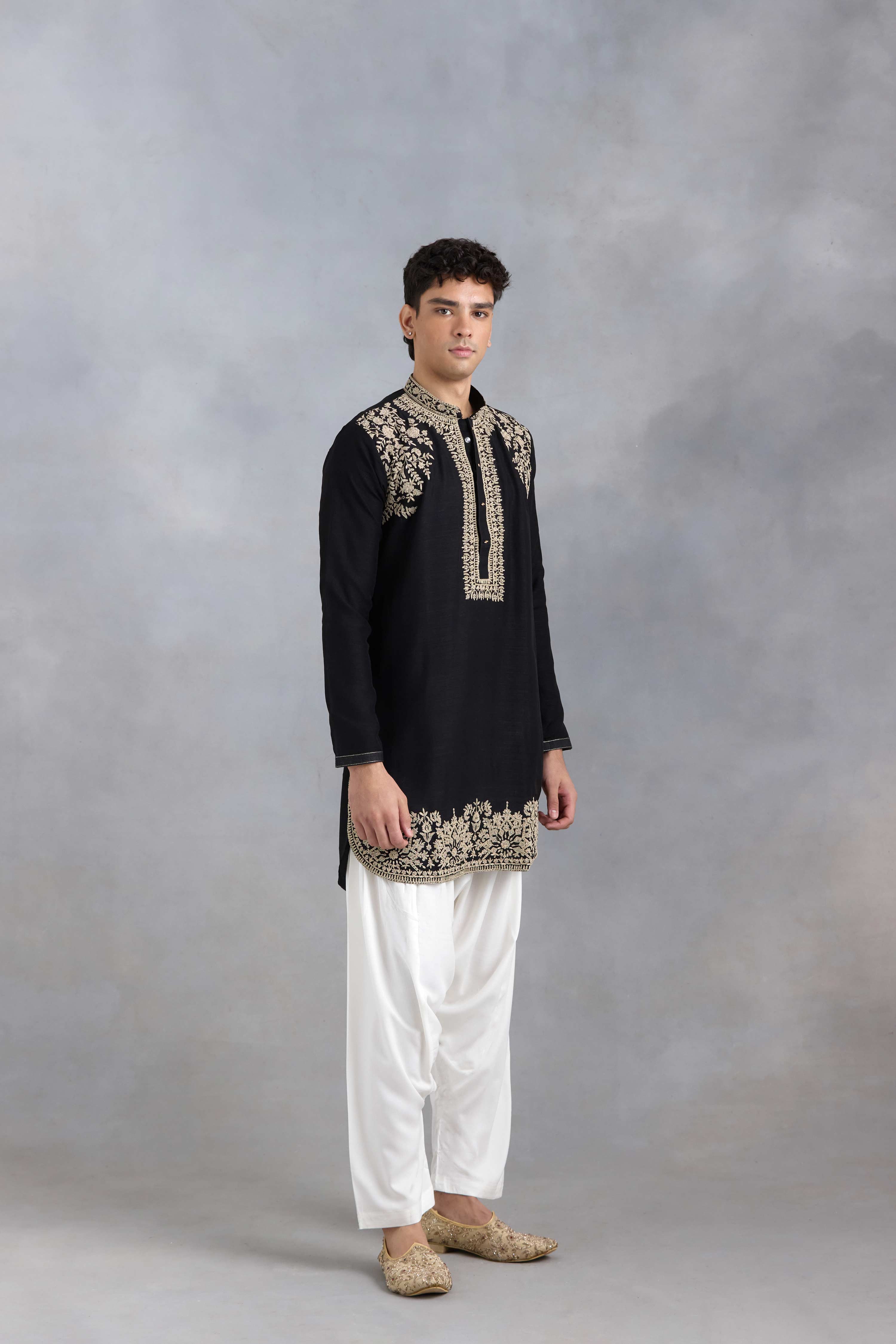 Black embroidered Kurta-Salwar Set