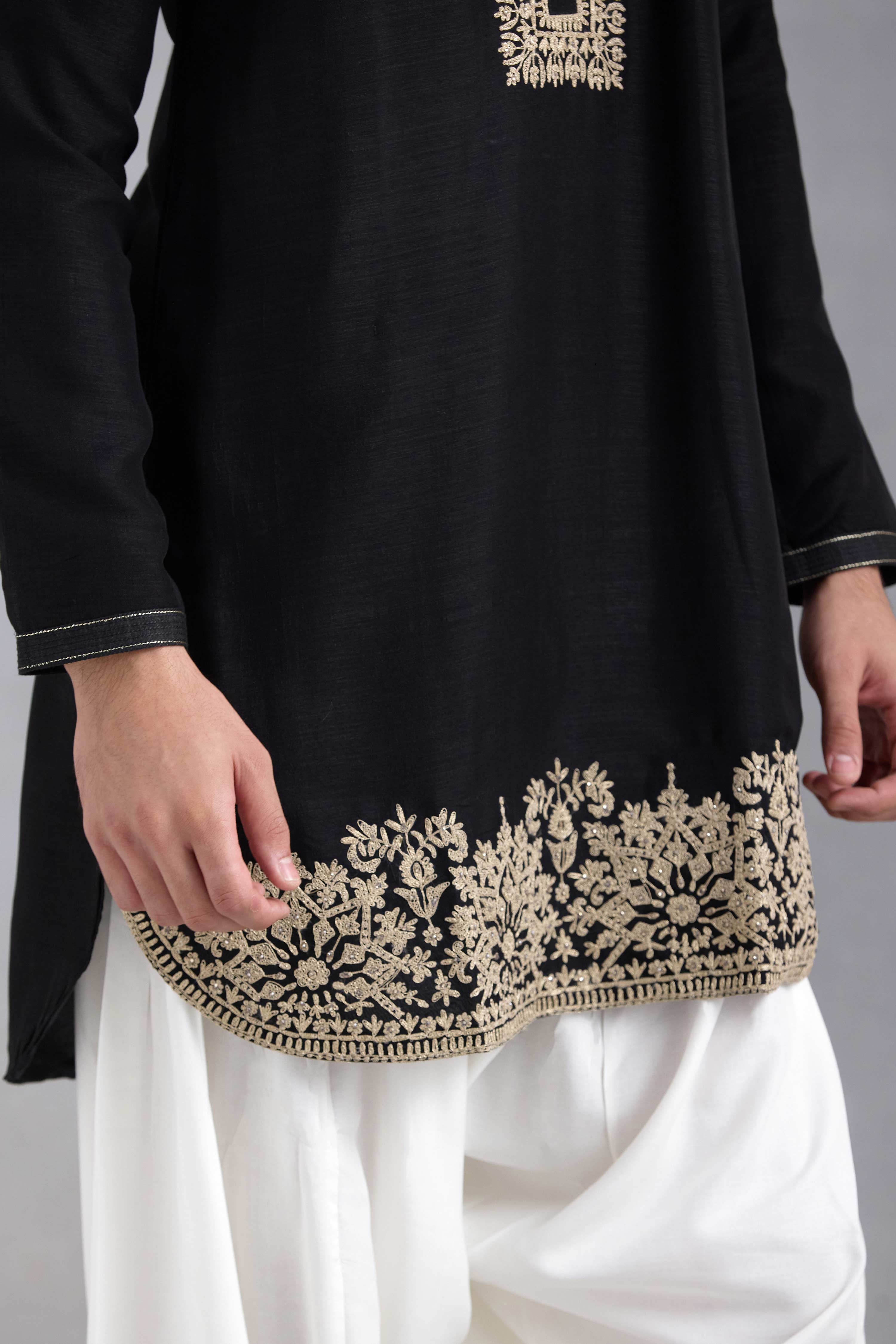Black embroidered Kurta-Salwar Set