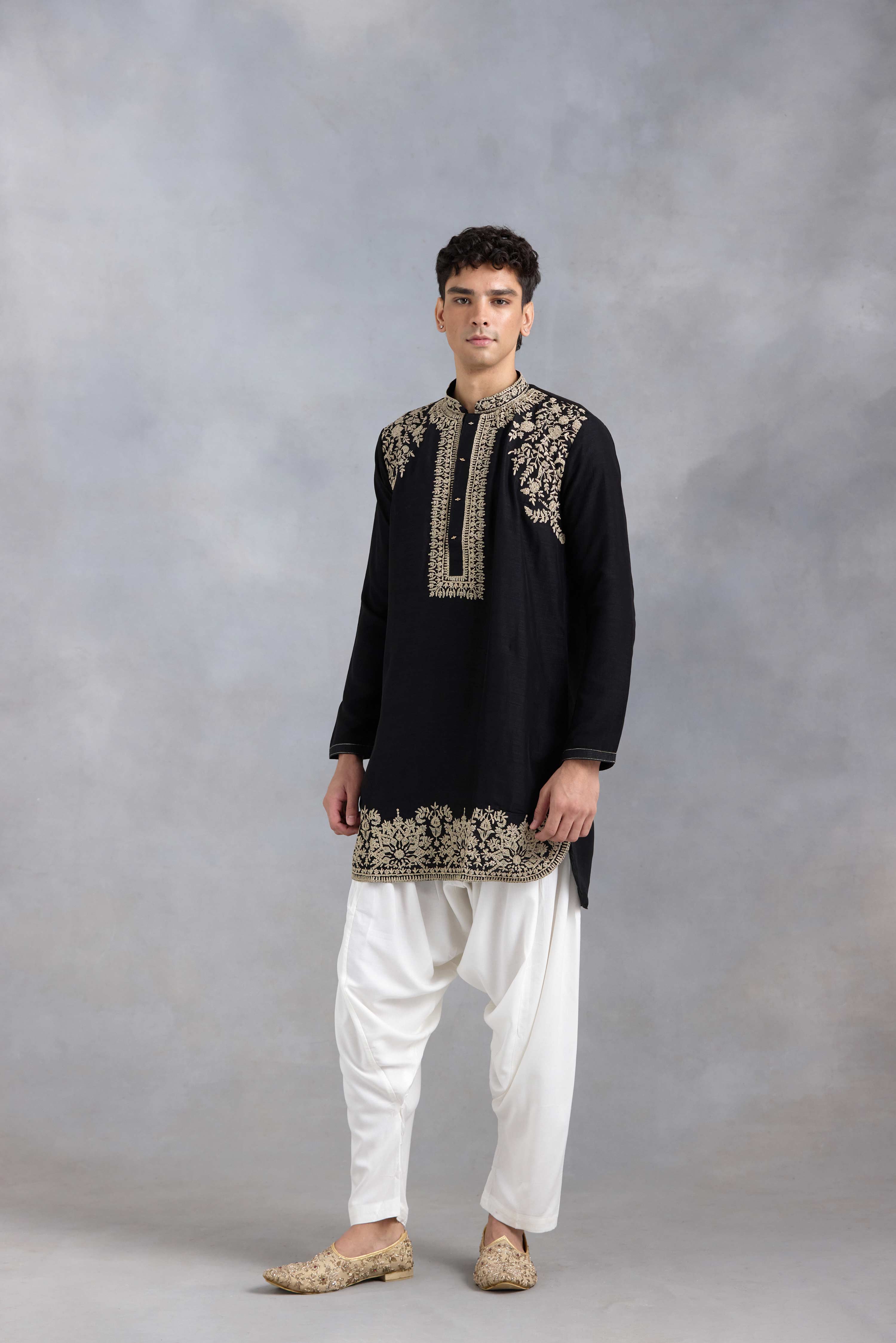 Black embroidered Kurta-Salwar Set