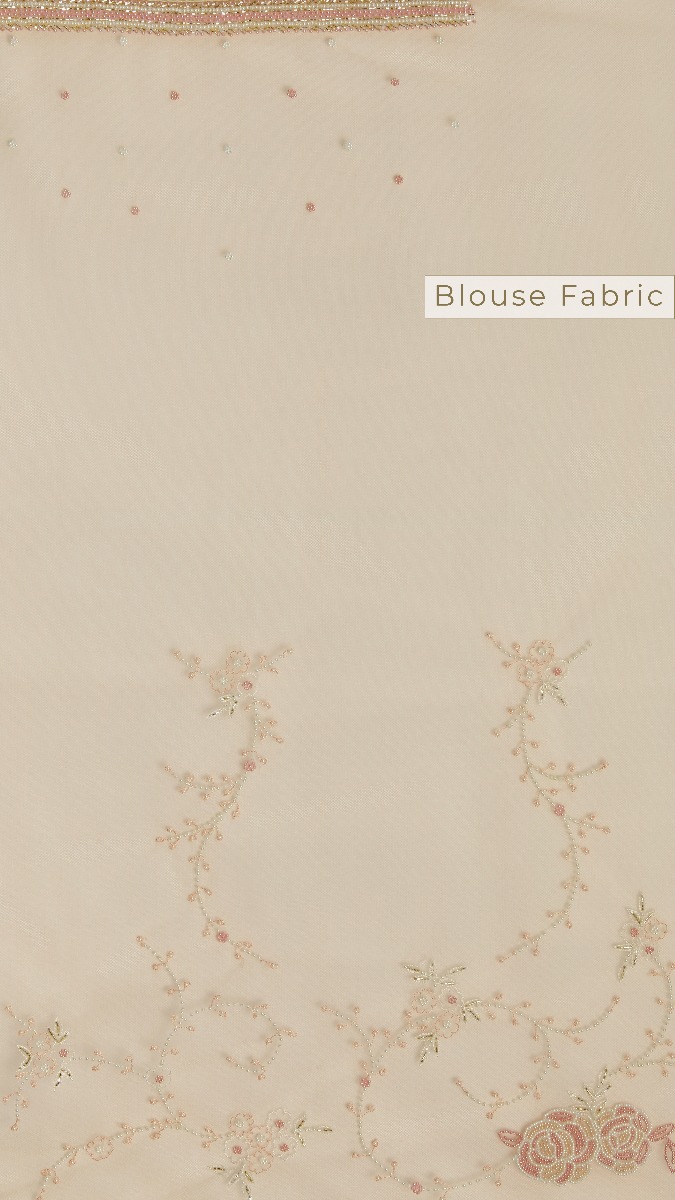 Golden Beige Embroidered Saree