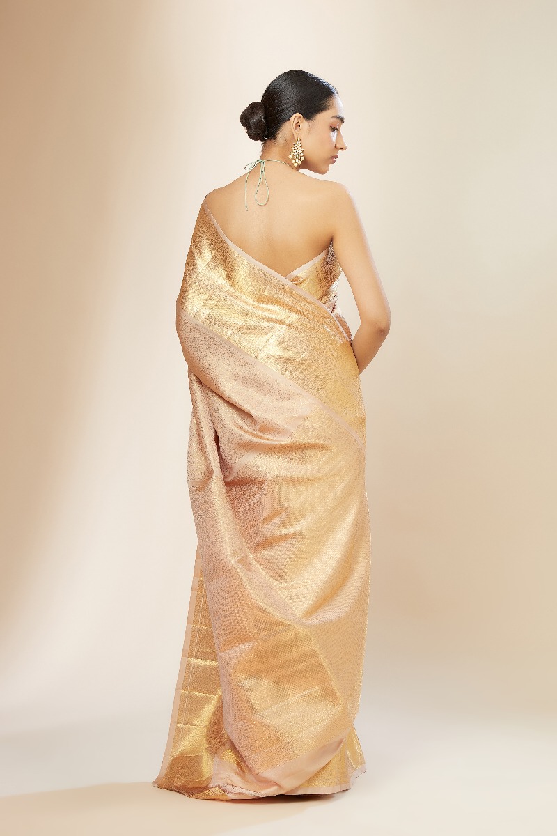 Beige Kanjivaram Silk Saree