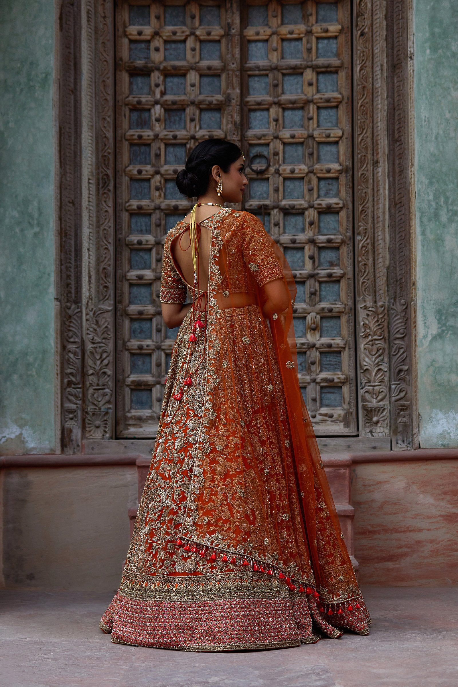 Tangerine Scape Lehenga