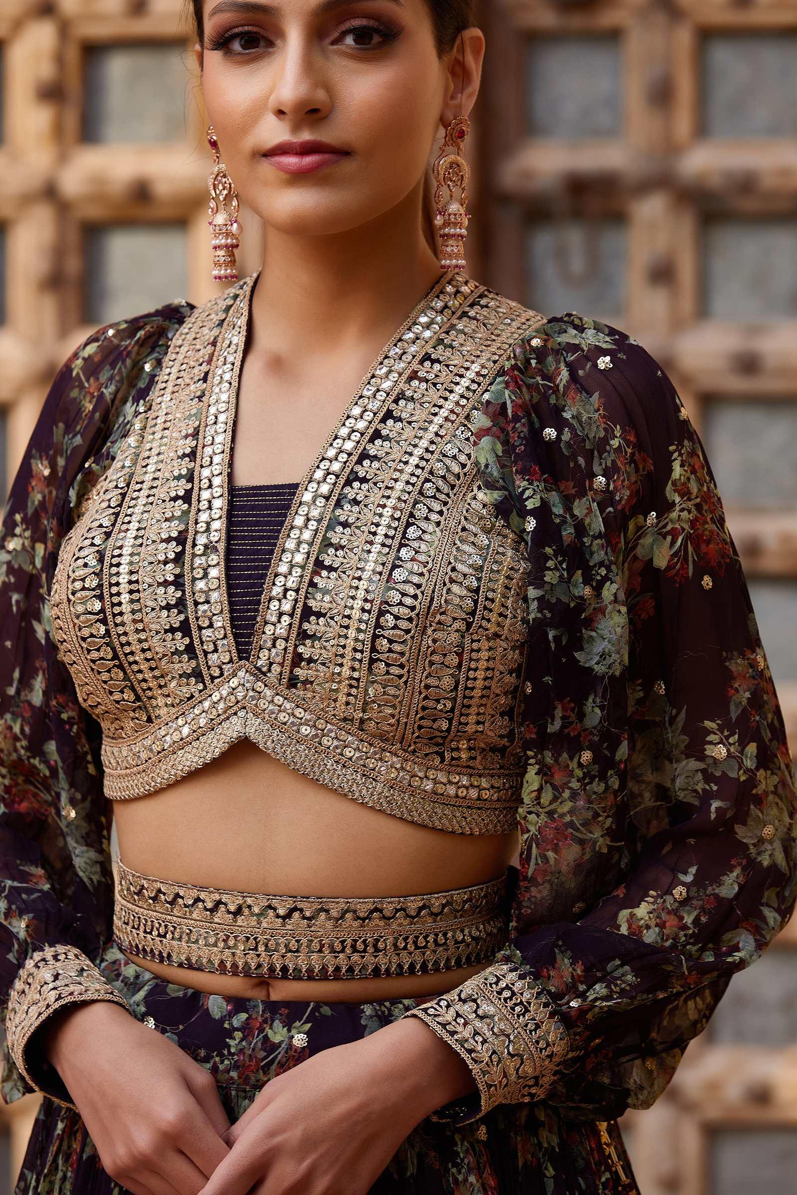 Black Printed Lehenga
