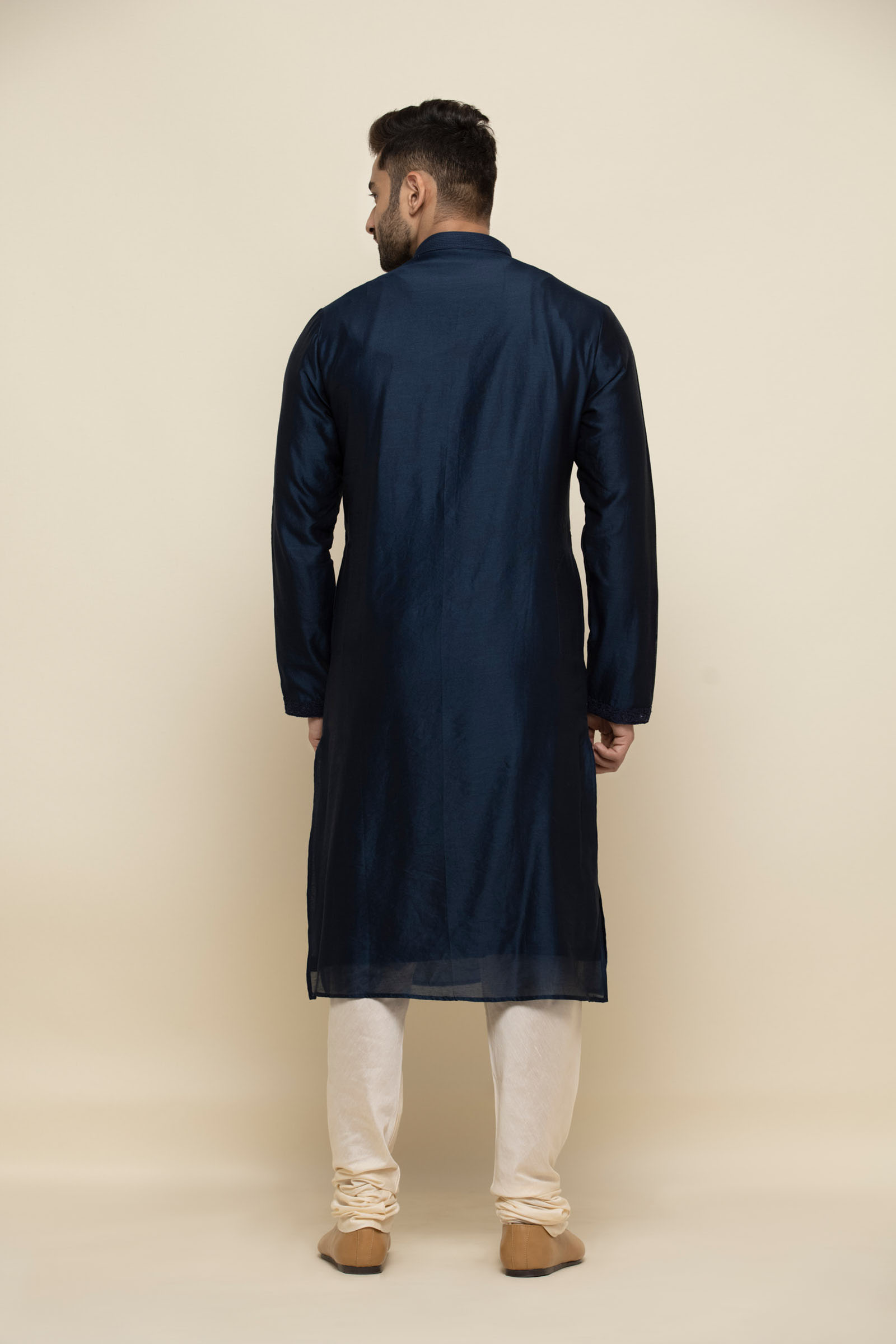 Royal Blue Chanderi Silk Kurta Set