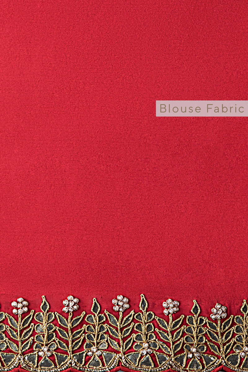 Red Lehriya Bandhani Georgette Saree