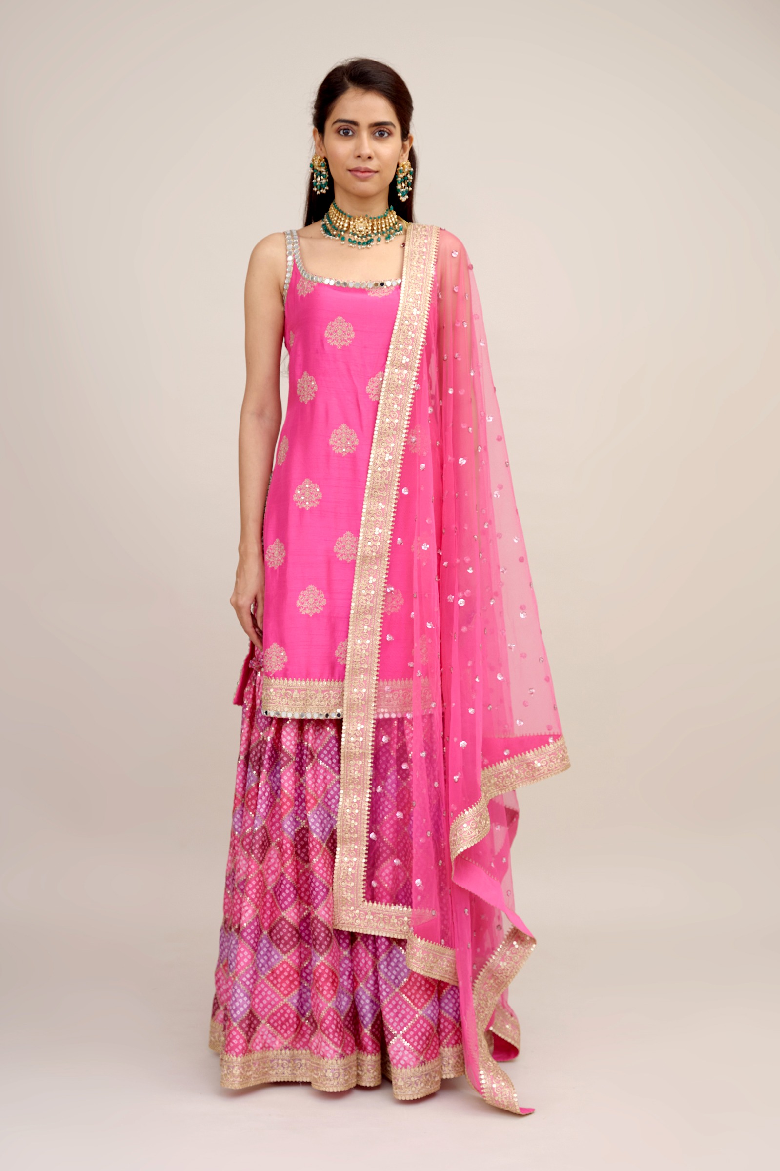 Buy Hot Pink Sharara Suit For Women ...
