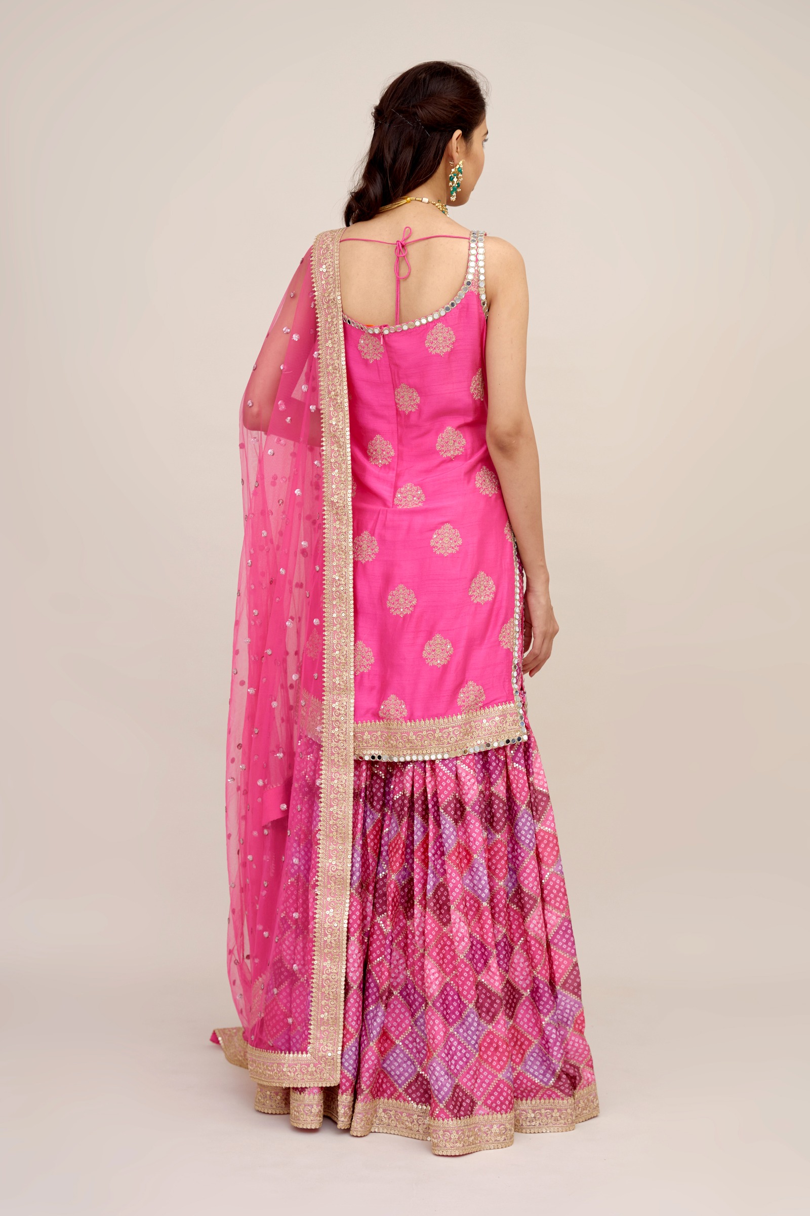 Hot Pink Sharara Suit