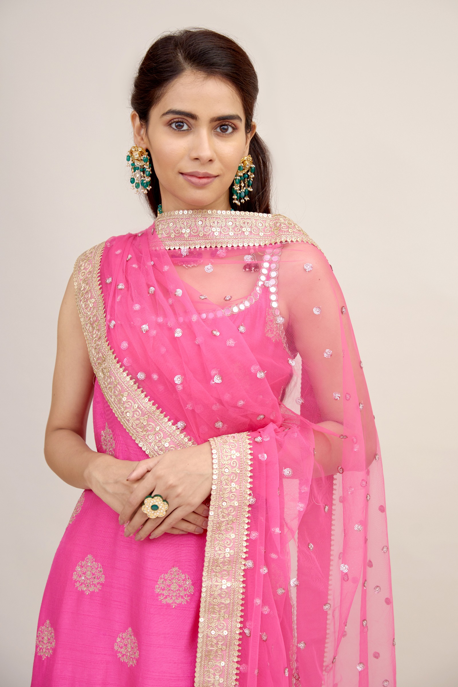 Hot Pink Sharara Suit