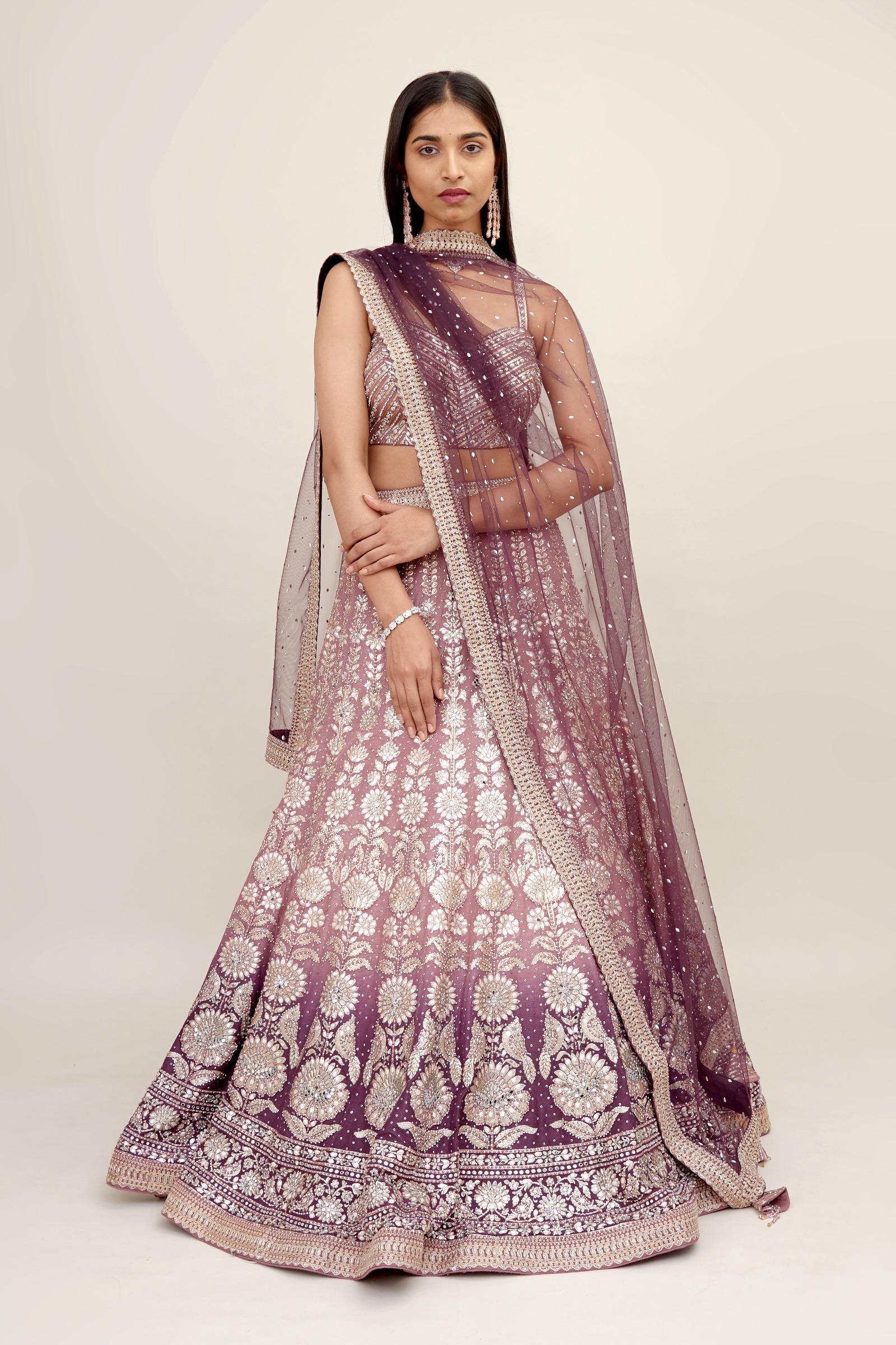 Buy Ombre Grape Wine Lehenga For Women Online Frontierraas