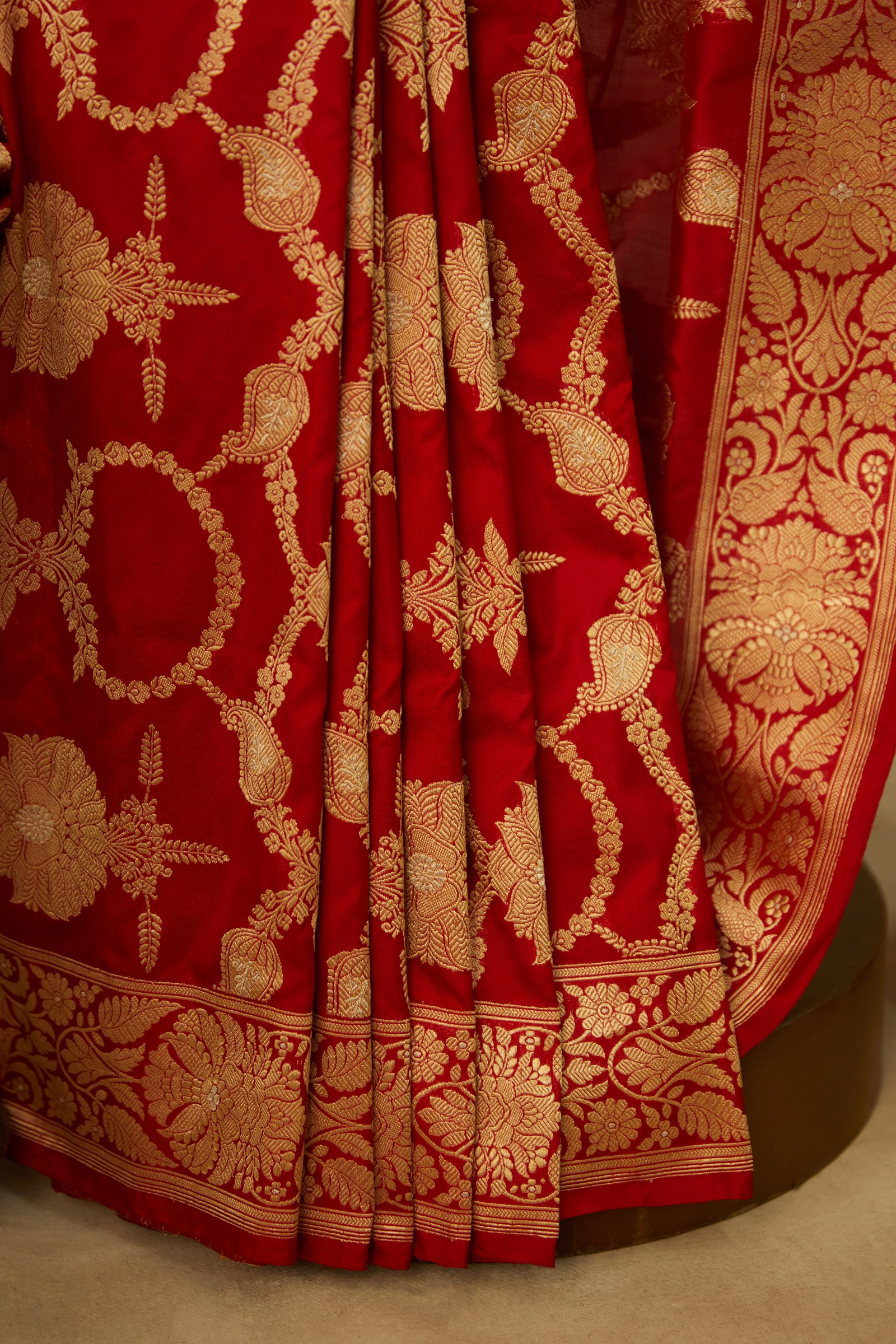 Red Pure Zari Silk Saree