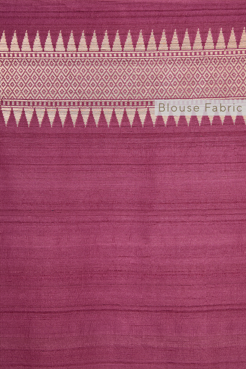 Dusty Dark Pink Banarasi Tussar Silk Saree
