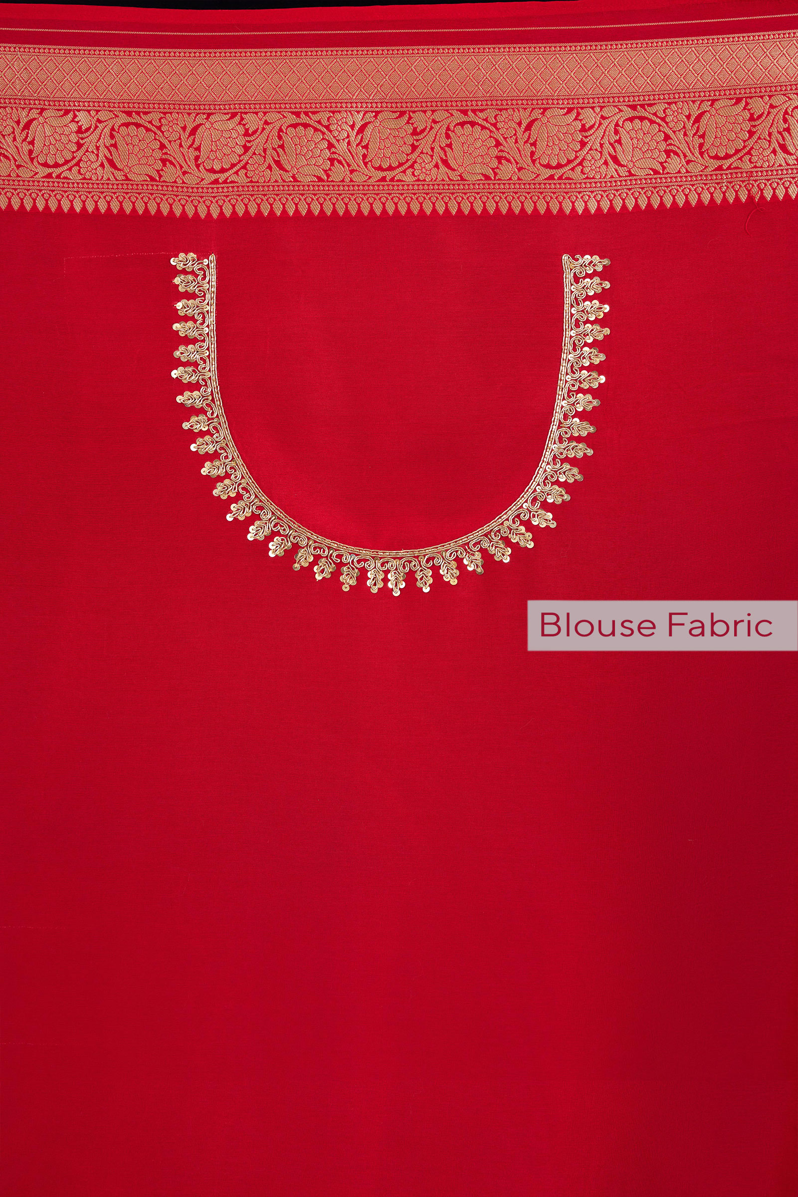 Vermillion Red Bandhani Banarasi Saree