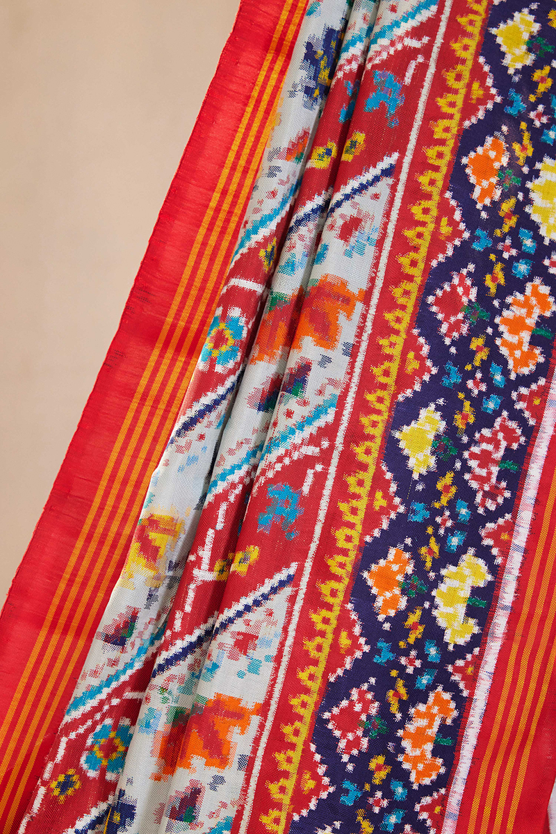 Ivory Patan Patola Saree
