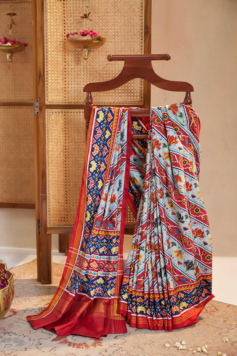 Ivory Patan Patola Saree