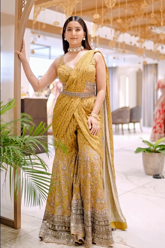 Dust Green Sharara Set