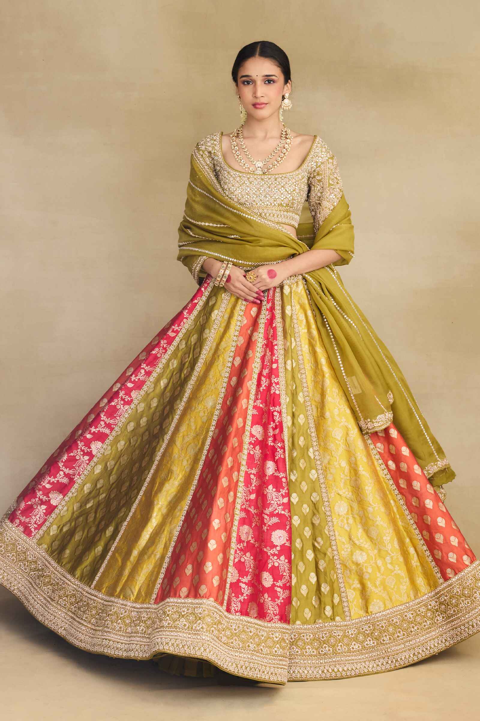 Banarasi Lehenga With Multi Colour Bridal Lehenga Choli Multi