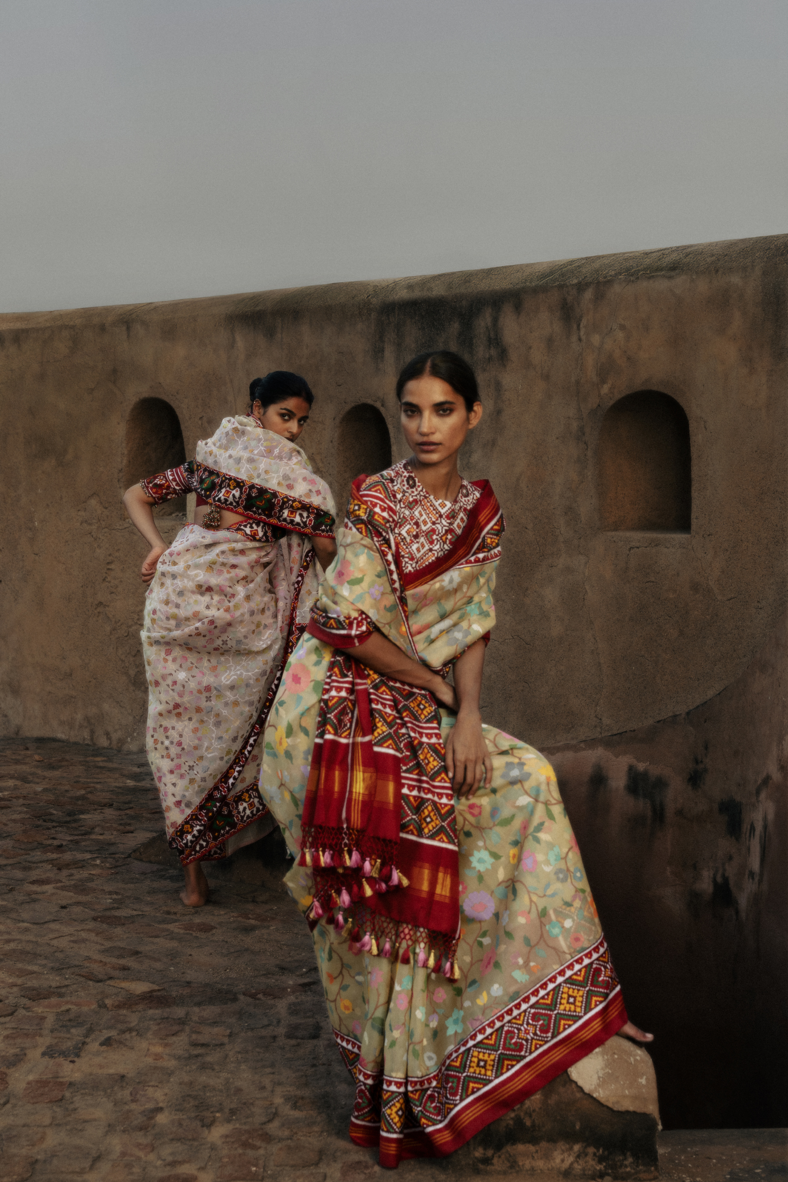 Olive Banarasi Kora Saree