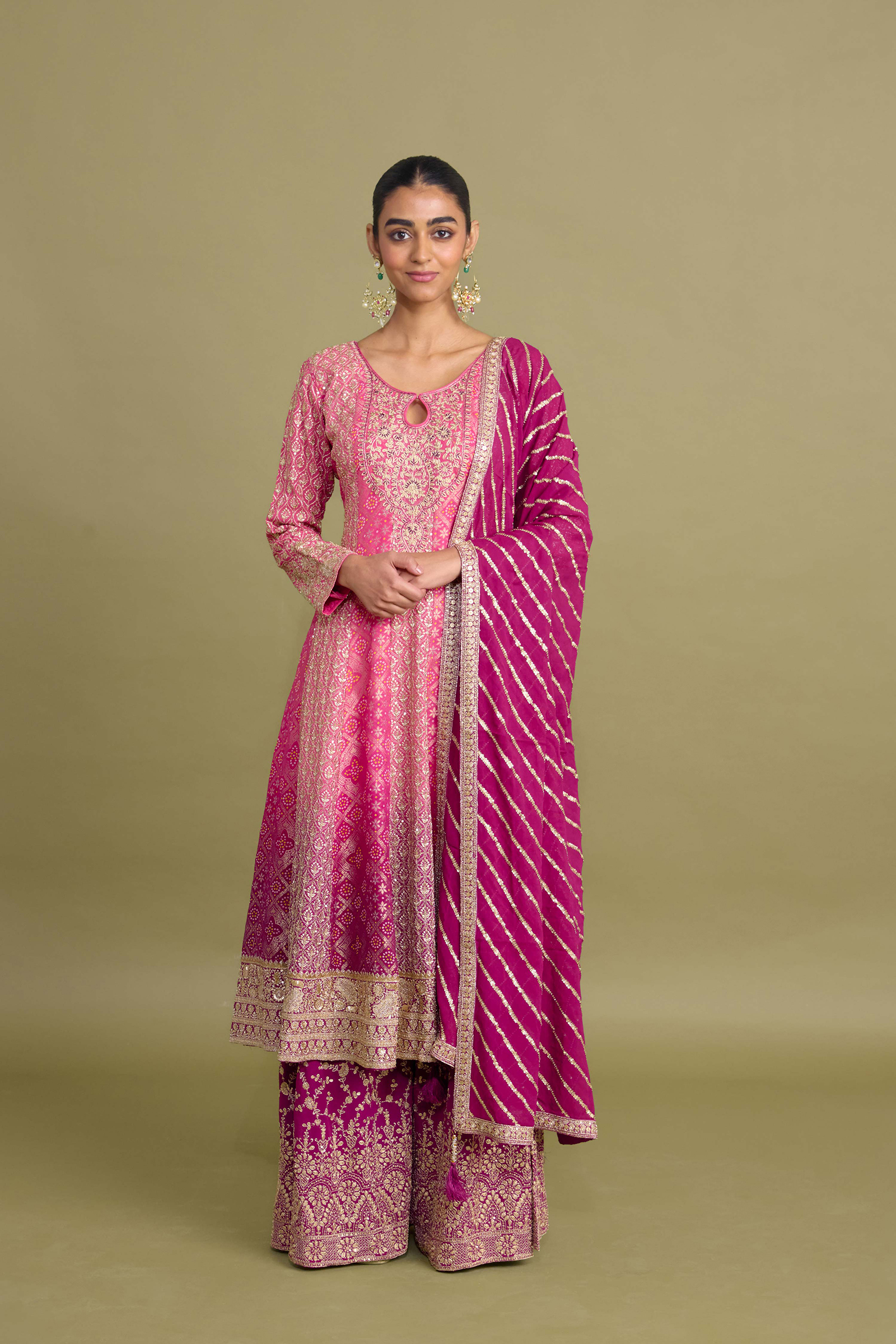 Deep Plum Sharara Set