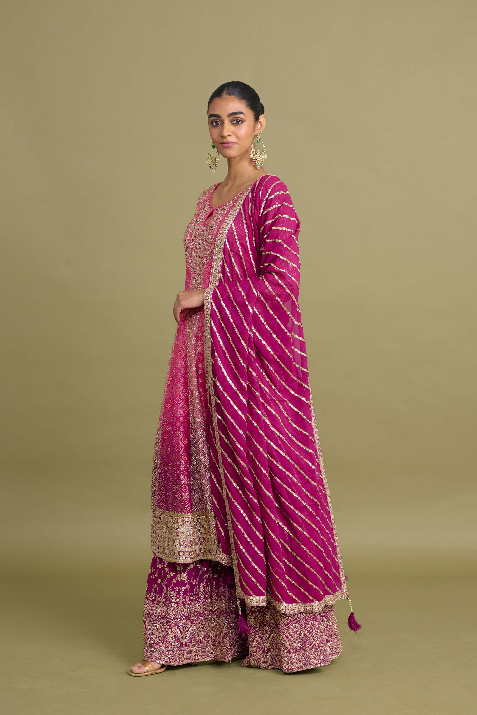 Deep Plum Sharara Set