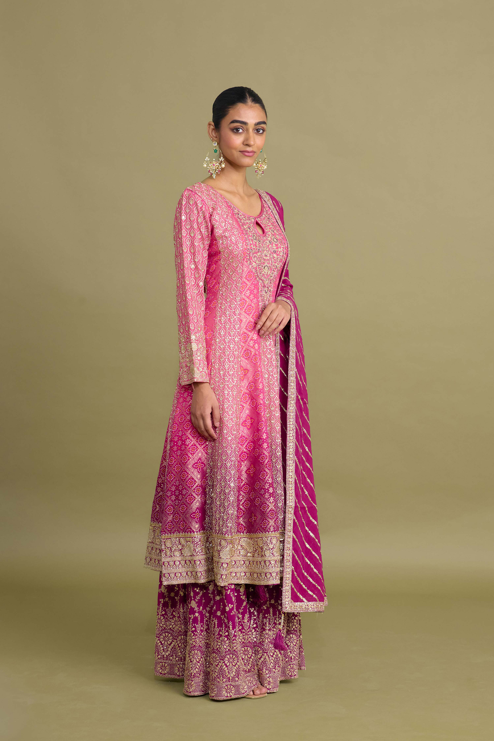 Deep Plum Sharara Set