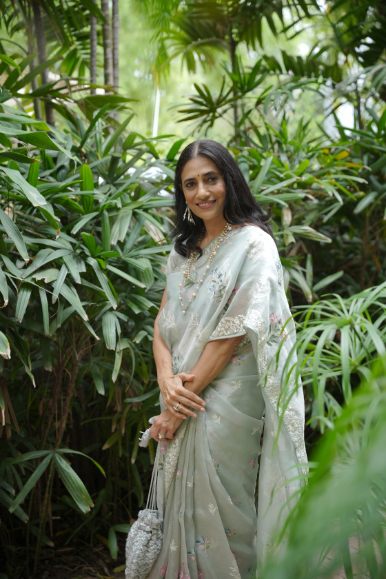 Dusky Blue Tissue Silk Saree