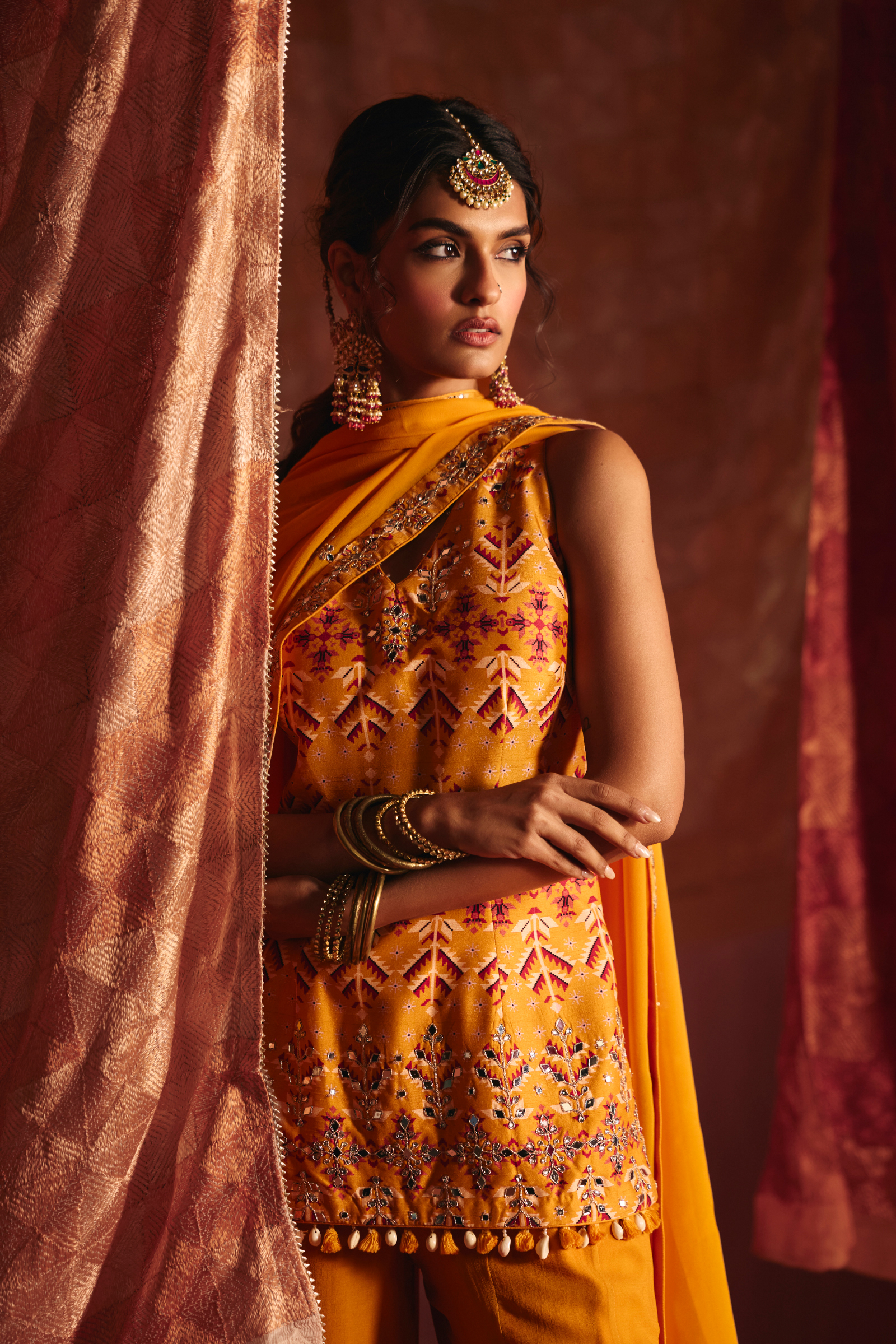 Marigold Georgette Sharara Set