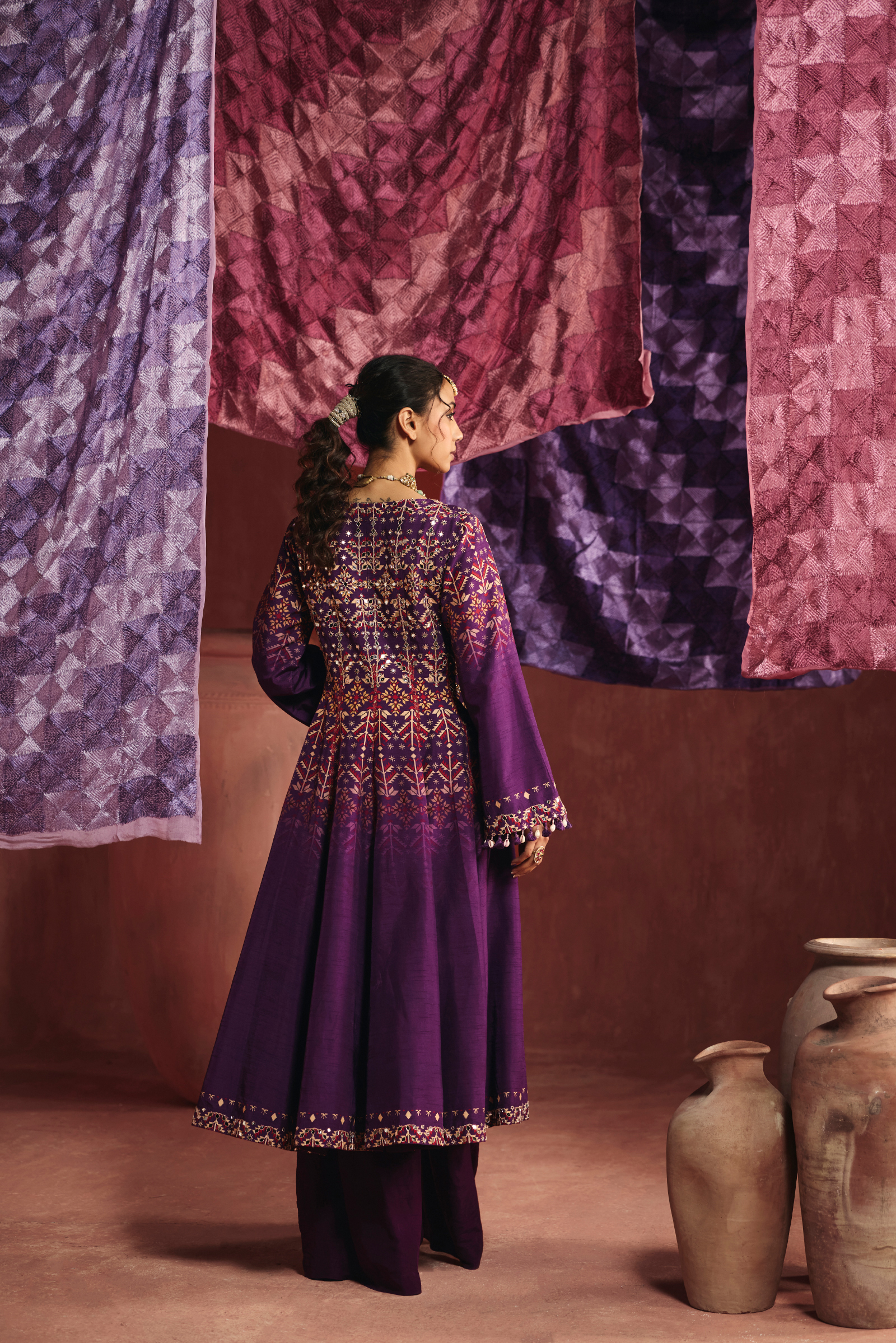 Deep Purple Silk Palazzo Set