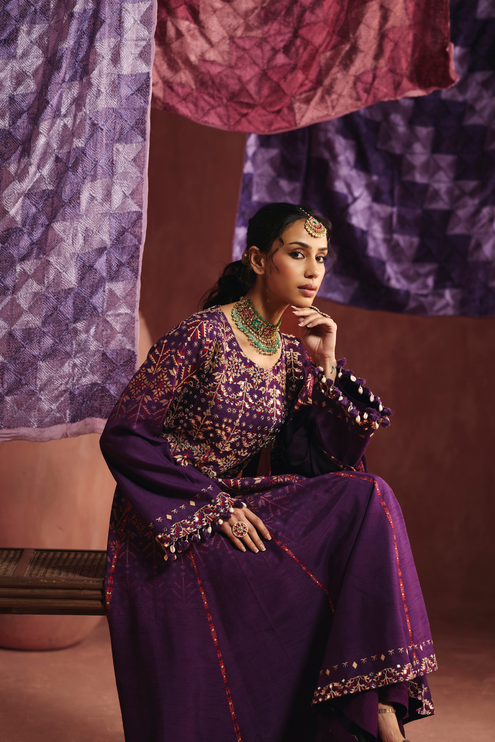 Deep Purple Silk Palazzo Set