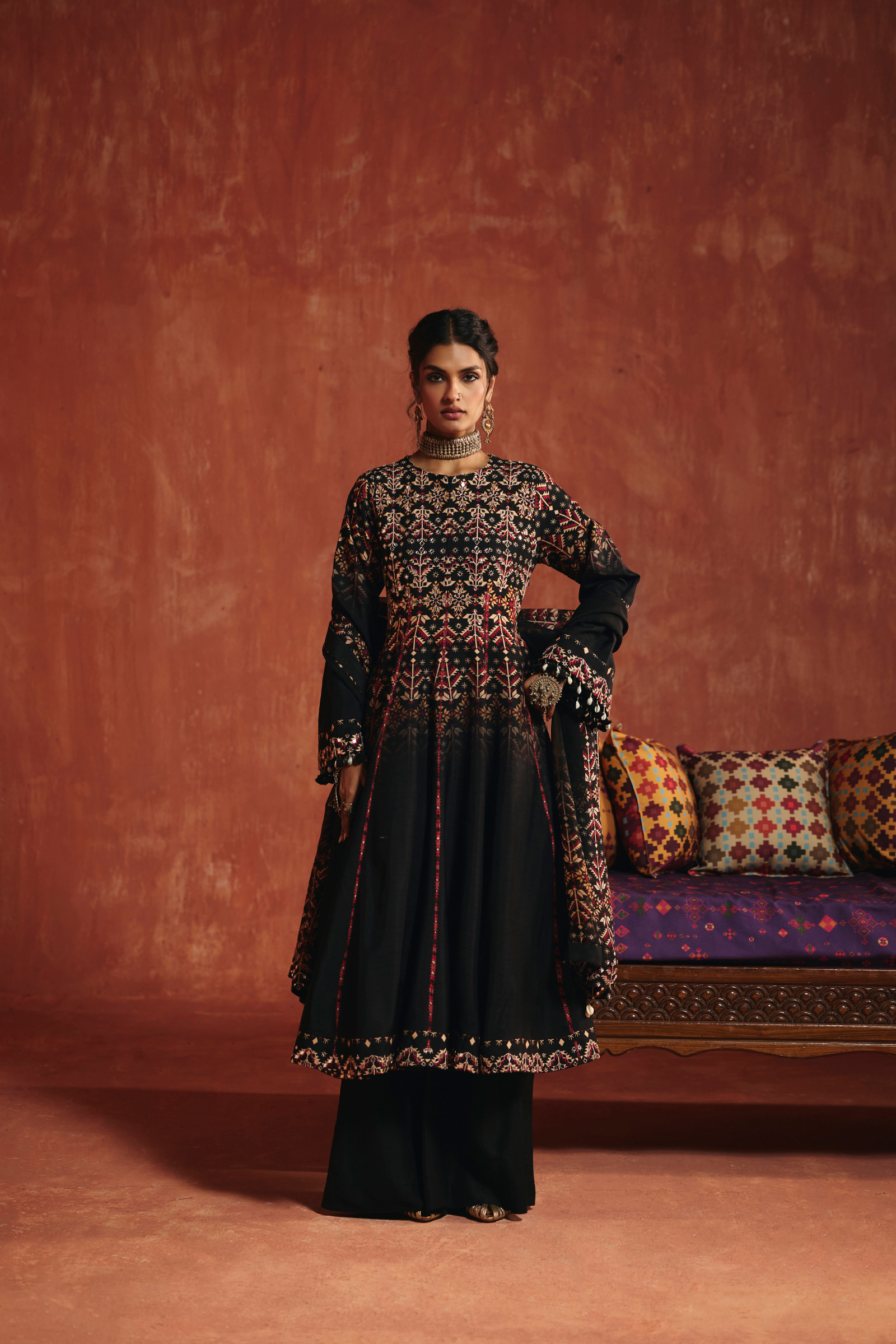 Black Silk Palazzo Set