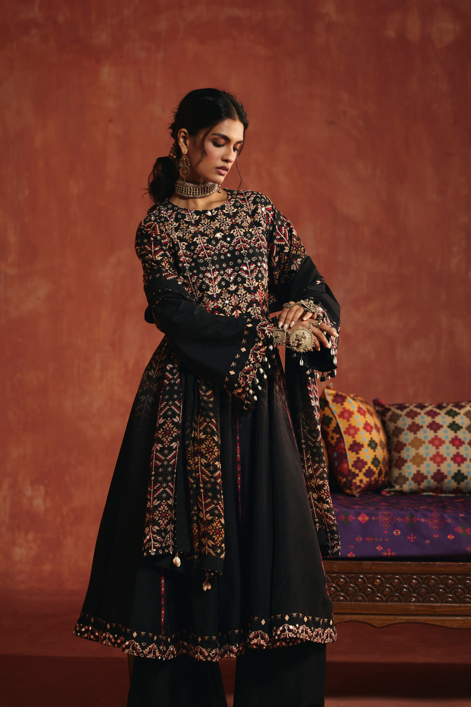 Black Silk Palazzo Set