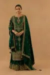 Emerald Green Silk Sharara Set