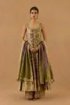 Lavendar and Olive Georgette Anarkali set