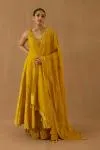 Marigold Georgette Anarkali set