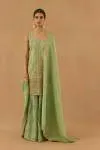 Pastel Green Silk Garara set