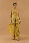 Mustard Yellow Georgette Sharara set