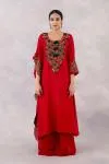Red Georgette Sharara set