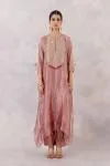Petal Pink Chanderi Silk Kaftan set