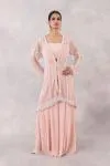 Blush Pink Crepe Sharara set