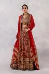 Deep Red Silk Lehenga Set