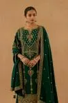 Emerald Green Silk Sharara Set