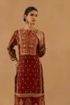 Rust Silk Sharara set