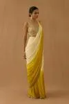 Mustard Ombre Organza Drape Saree