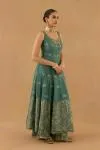 Teal Gerogette Anarkali set