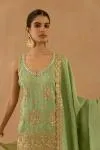 Pastel Green Silk Garara set