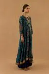 Peacock Blue Silk Sharara Set